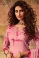 Pink Palazzo Suit in Printed Pashmina