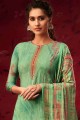 Palazzo Suit in Green Pashmina with Printed