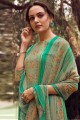 Green Palazzo Suit in Printed Pashmina fabric