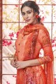 Pashmina Palazzo Suit with Printed in Orange