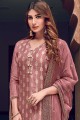 Pink Embroidered Silk Pakistani Suit
