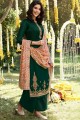 Pashmina Green Palazzo Suit in Embroidered