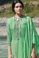Printed Palazzo Suit in Green Pashmina