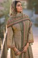 Chanderi silk Palazzo Suit in Green with Printed