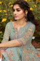 Grey Georgette Palazzo Suits with Embroidered