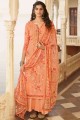 Georgette Orange Palazzo Suit in Embroidered
