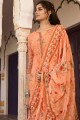 Georgette Orange Palazzo Suit in Embroidered