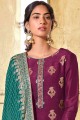 Art silk Embroidered Wine Palazzo Suit with Dupatta