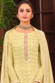 Yellow Embroidered Chiffon Pakistani Suit