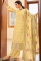 Silk Yellow Palazzo Suit in Embroidered