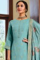 Embroidered Palazzo Suit in Sky blue Silk