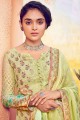 Muslin Green Palazzo Suit in Embroidered