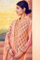Contemporary Pink Palazzo Suits with Embroidered Muslin