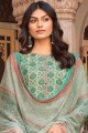 Light blue Cotton Printed Palazzo Suit with Dupatta