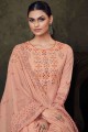 Cotton Palazzo Suit with Printed in peach