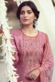 Pink Palazzo Suit in Embroidered Pashmina