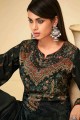 Palazzo Suits in Green Velvet with Printed