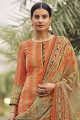 Orange Eid Palazzo Suit in Cotton with Printed