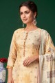 Yellow Eid Palazzo Suit with Printed Jacquard silk
