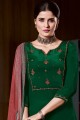 Green Embroidered Crepe Eid Palazzo Suit