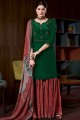 Green Embroidered Crepe Eid Palazzo Suit