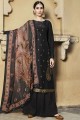 Eid Palazzo Suit in Black Jacquard silk with Sequins