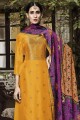 Yellow Eid Palazzo Suit with Sequins Jacquard silk