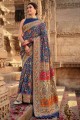 Silk Saree with Weaving in Blue