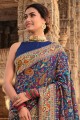 Silk Saree with Weaving in Blue