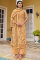 Peach Eid Palazzo Suit in Digital print Jam satin