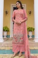 Jam satin Eid Palazzo Suit with Digital print in Pink