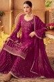 Purple Mirror Chinon chiffon Eid Palazzo Suit