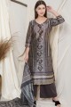 Silk Palazzo Suit in Black with Digital print