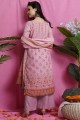 Digital print Silk Salwar Kameez in Pink