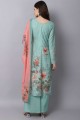 Green Digital print Palazzo Suit in Cotton