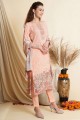 Palazzo Suit in Peach Crepe with Digital print