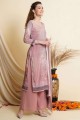 Digital print Crepe Palazzo Suit in Pink with Dupatta