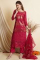 Magenta Diwali Palazzo Suit with Thread Georgette