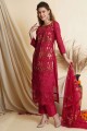 Magenta Diwali Palazzo Suit with Thread Georgette