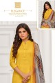 Magnificent Yellow Cambric Cotton Palazzo Suit