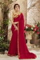 Snazzy Red Georgette saree