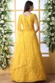 Yellow Net Anarkali Suit