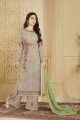 Charming Grey Foux Georgette Palazzo Suit