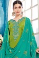 Mehendi Green Chanderi Silk Palazzo Suit