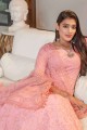 Georgette Thread Pink Anarkali Suit with Dupatta
