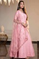 Georgette Thread Pink Anarkali Suit with Dupatta
