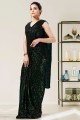 Shimmer Black Saree in Embroidered