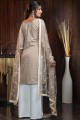 Snazzy Beige Georgette Palazzo Suit