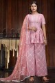 Fashionable Pink Georgette Palazzo Suit