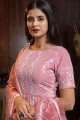 Fashionable Pink Georgette Palazzo Suit